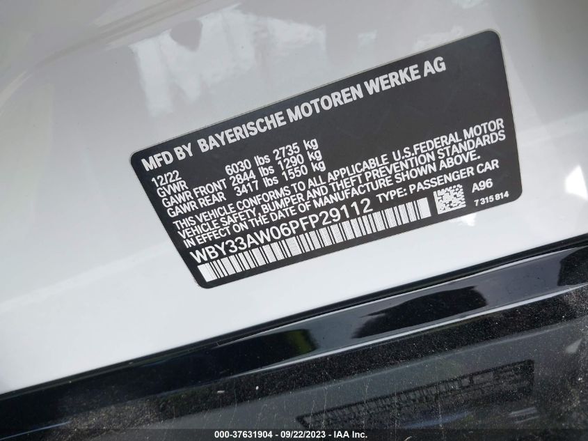 2023 BMW I4 M50 WBY33AW06PFP29112