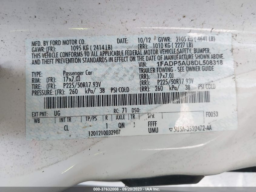 2013 FORD C-MAX HYBRID SE - 1FADP5AU8DL508318