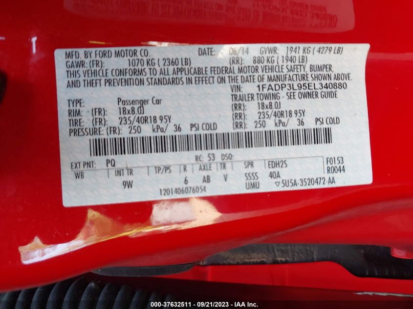 2014 FORD FOCUS ST 1FADP3L95EL340880