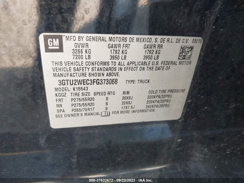 2015 GMC SIERRA 1500 DENALI - 3GTU2WEC3FG373068