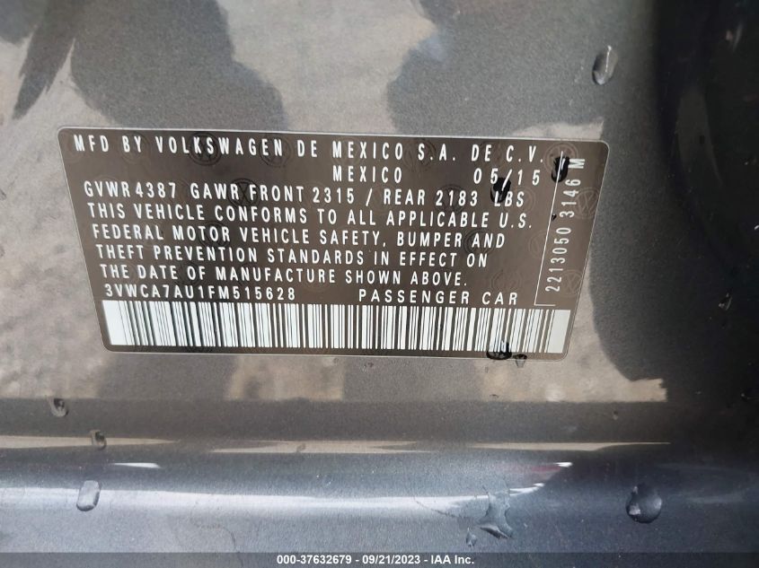 2015 VOLKSWAGEN GOLF SPORTWAGEN TDI S 3VWCA7AU1FM515628
