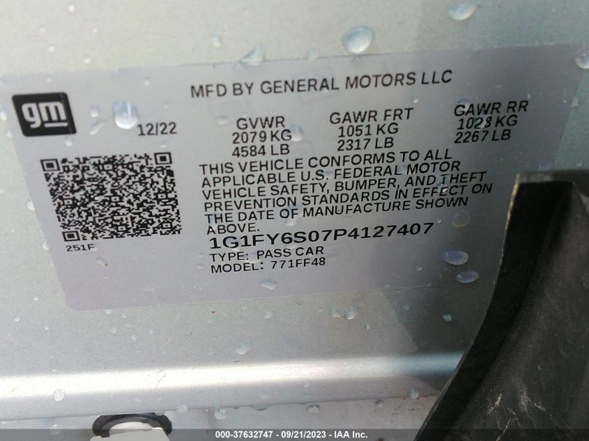 2023 CHEVROLET BOLT EUV LT 1G1FY6S07P4127407