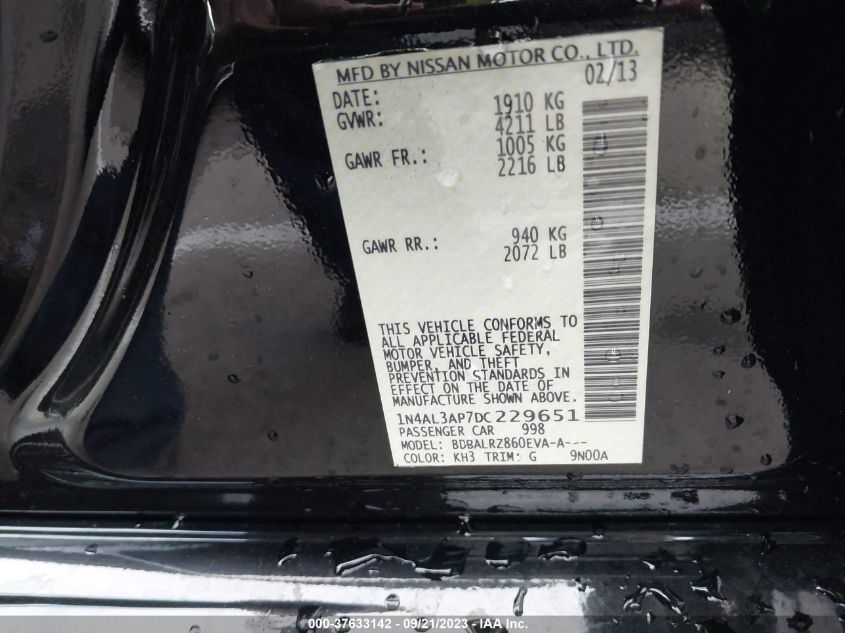 2013 NISSAN ALTIMA 2.5/S/SV/SL - 1N4AL3AP7DC229651