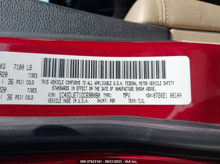 2013 DODGE DURANGO CITADEL - 1C4SDJET1DC698080
