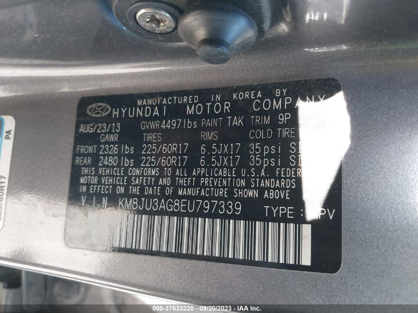 2014 HYUNDAI TUCSON SE - KM8JU3AG8EU797339