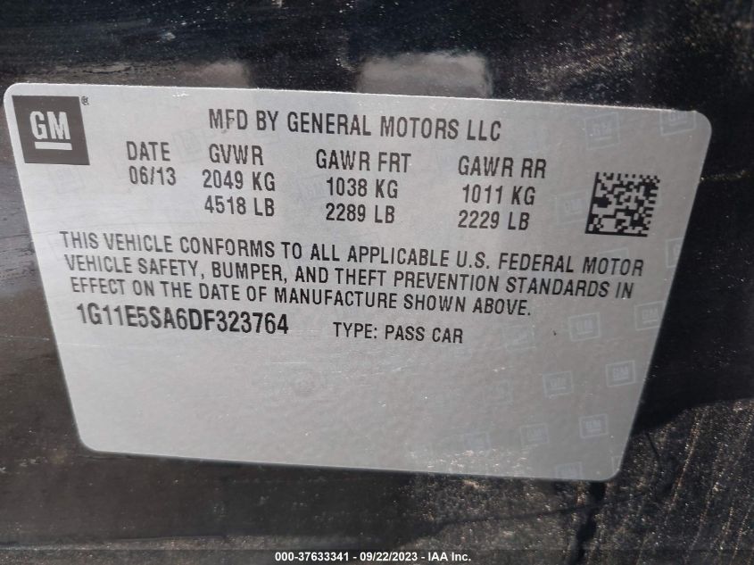 2013 CHEVROLET MALIBU LT - 1G11E5SA6DF323764