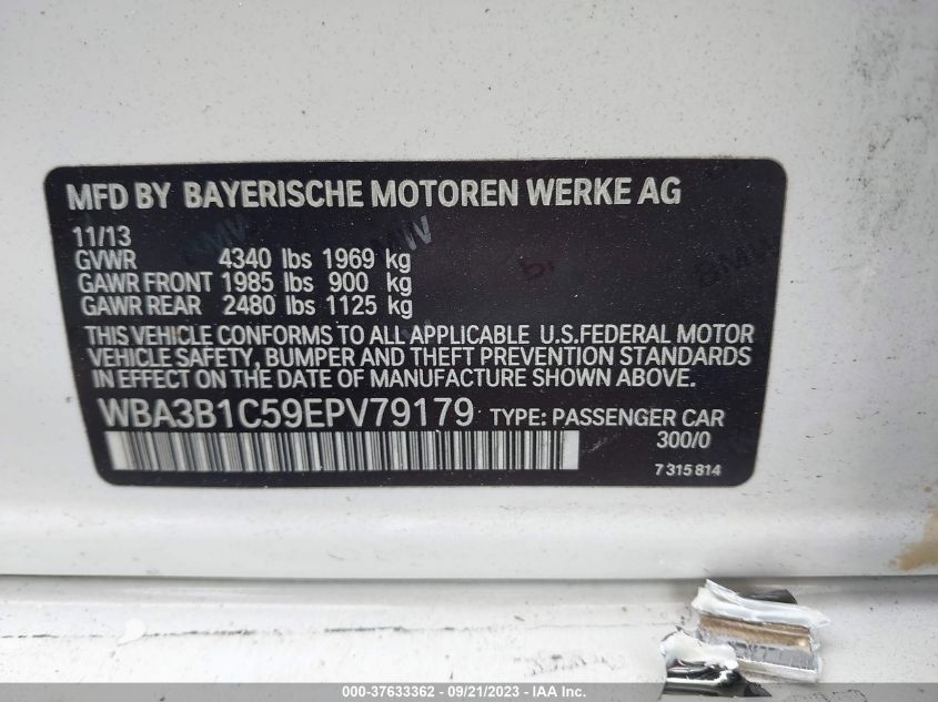 2014 BMW 3 SERIES 320I - WBA3B1C59EPV79179