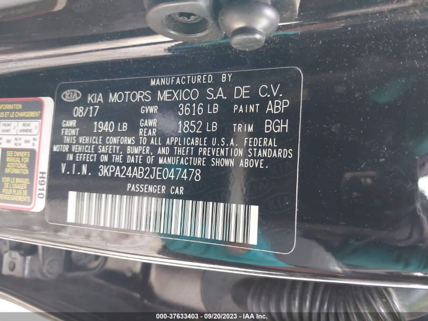 2018 KIA RIO LX/S - 3KPA24AB2JE047478