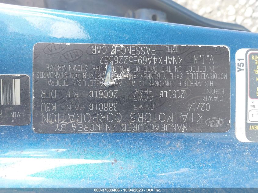2014 KIA FORTE LX - KNAFX4A69E5226562