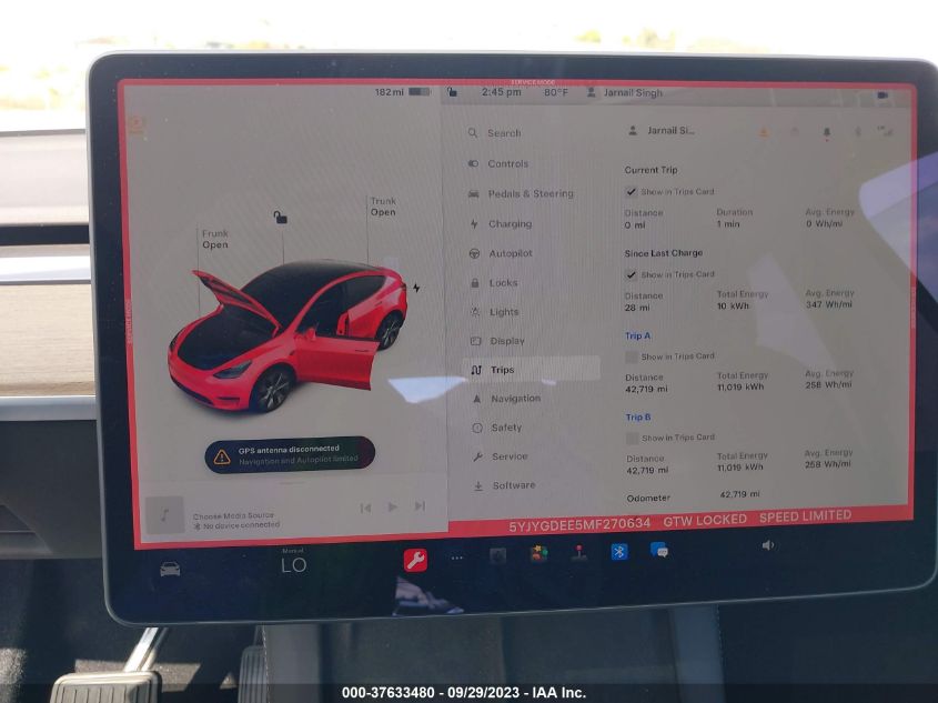 2021 TESLA MODEL Y LONG RANGE - 5YJYGDEE5MF270634