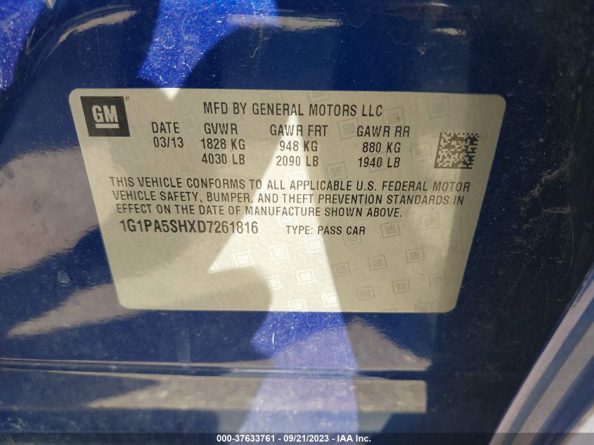 2013 CHEVROLET CRUZE LS - 1G1PA5SHXD7261816