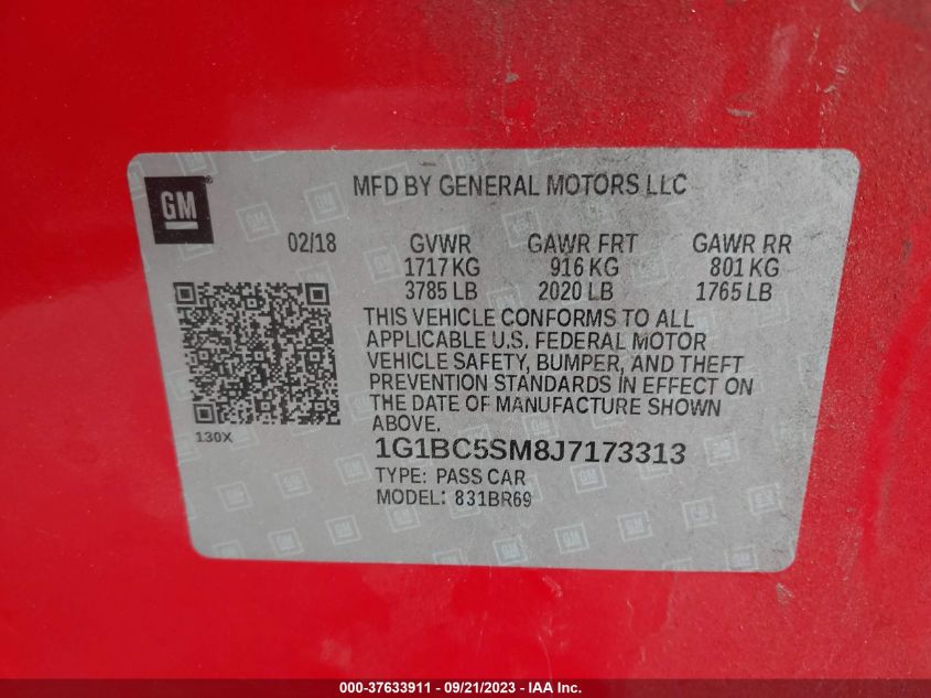 2018 CHEVROLET CRUZE LS - 1G1BC5SM8J7173313