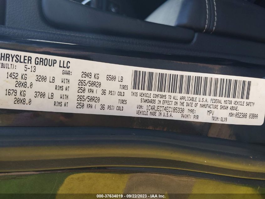 2014 JEEP GRAND CHEROKEE OVERLAND - 1C4RJECT4EC185330