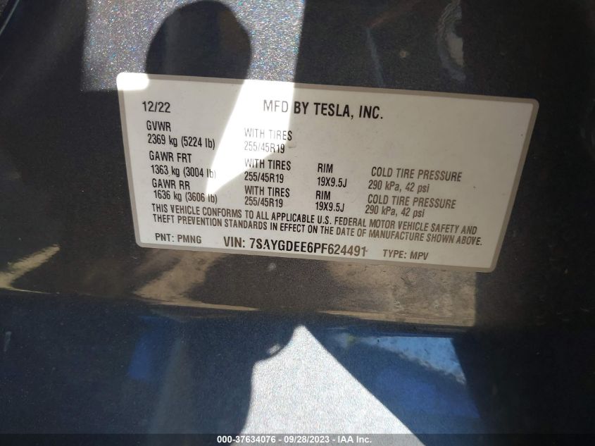 2023 TESLA MODEL Y LONG RANGE - 7SAYGDEE6PF624491