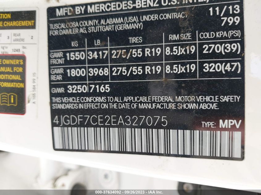 2014 MERCEDES-BENZ GL-CLASS GL 450 - 4JGDF7CE2EA327075