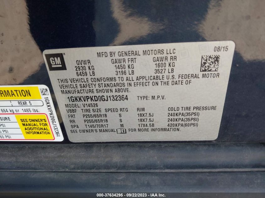 2016 GMC ACADIA SLE - 1GKKVPKD0GJ132364