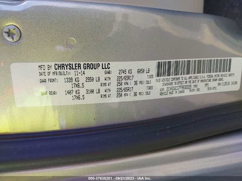2015 DODGE GRAND CARAVAN SXT - 2C4RDGCG7FR632229