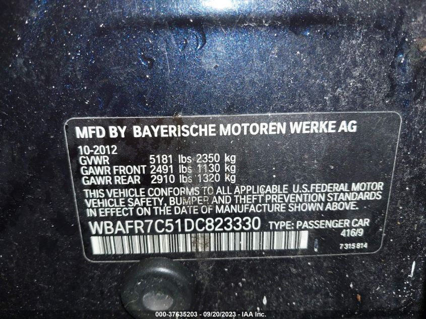 2013 BMW 535I - WBAFR7C51DC823330