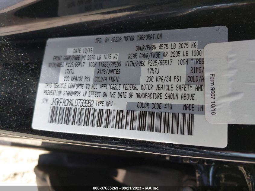 2020 MAZDA CX-5 TOURING - JM3KFACM4L0733952