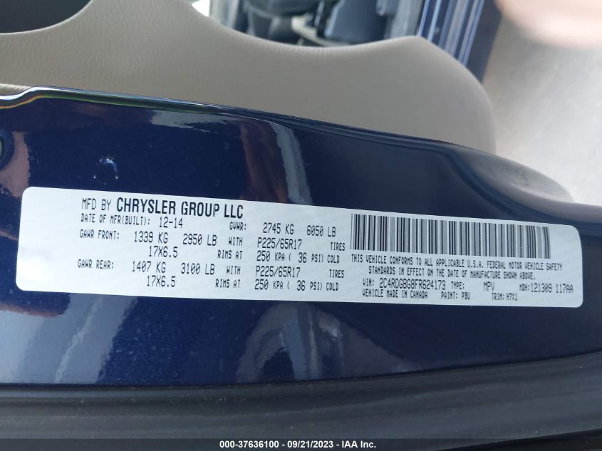 2015 DODGE GRAND CARAVAN SE - 2C4RDGBG8FR624173