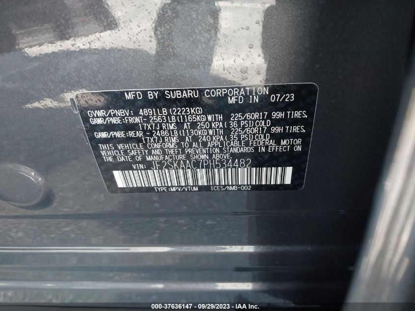 2023 SUBARU FORESTER - JF2SKAAC7PH534482