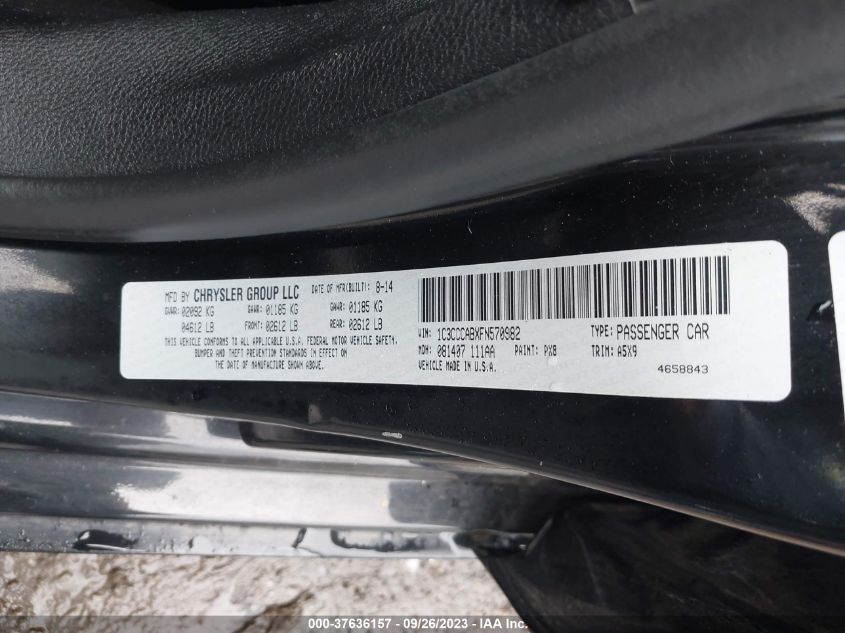 2015 CHRYSLER 200 LIMITED - 1C3CCCABXFN570982