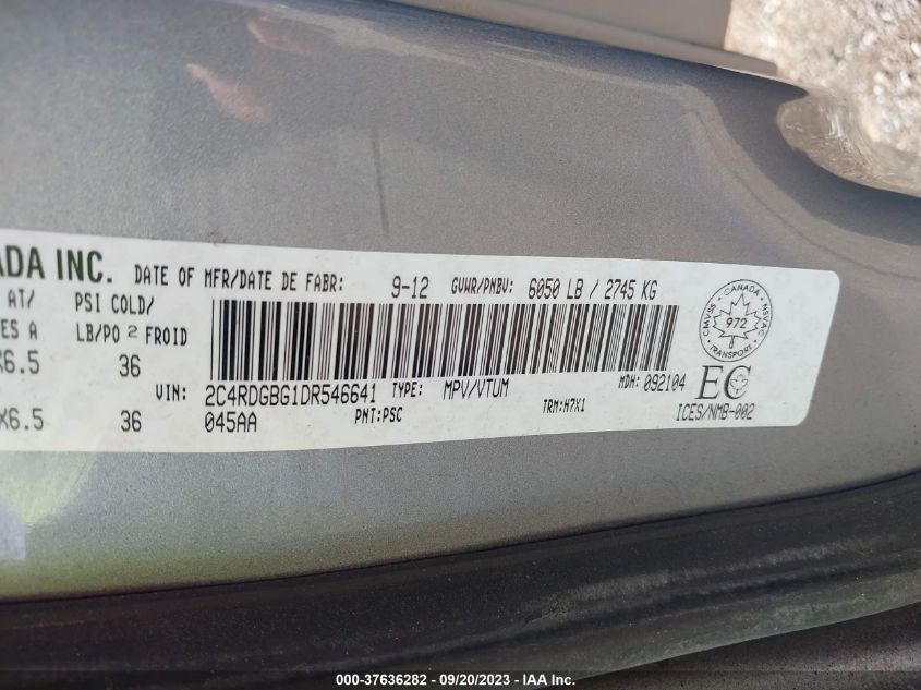 2013 DODGE GRAND CARAVAN SE - 2C4RDGBG1DR546641