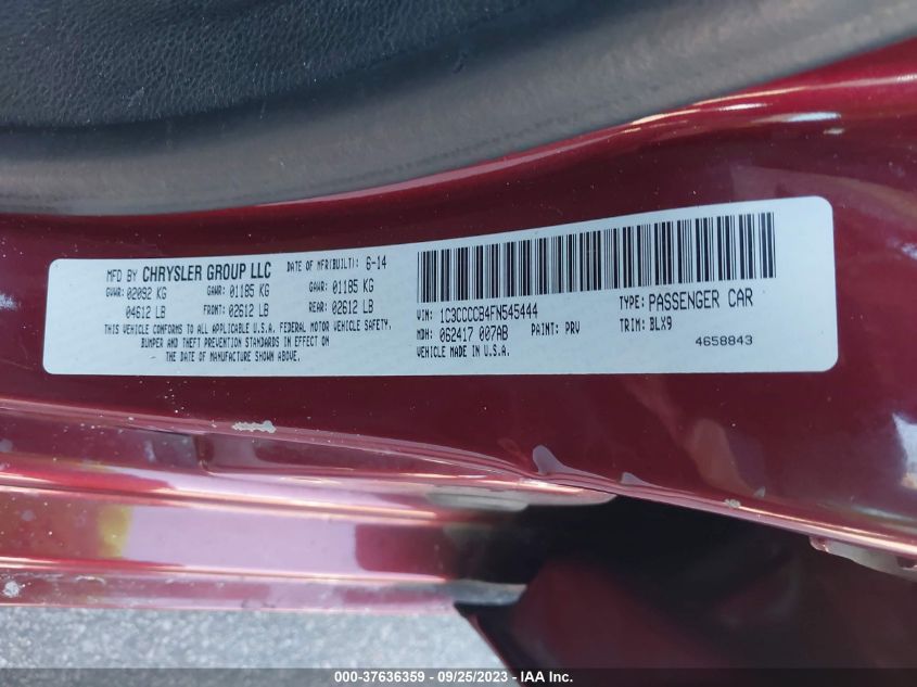 2015 CHRYSLER 200 C - 1C3CCCCB4FN545444