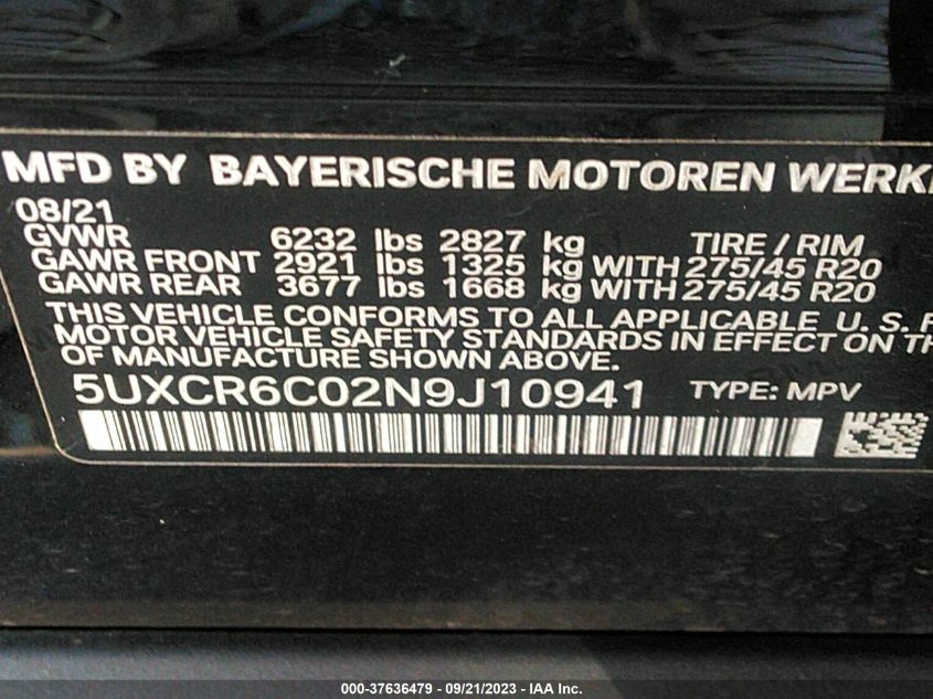 5UXCR6C02N9J10941 BMW X5 XDRIVE40I 9