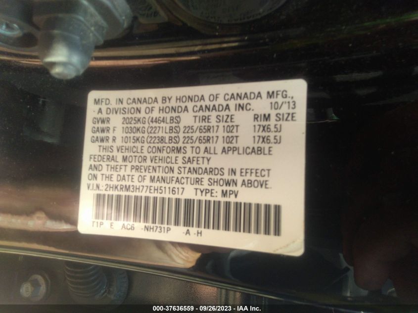 2014 HONDA CR-V EX-L - 2HKRM3H77EH511617