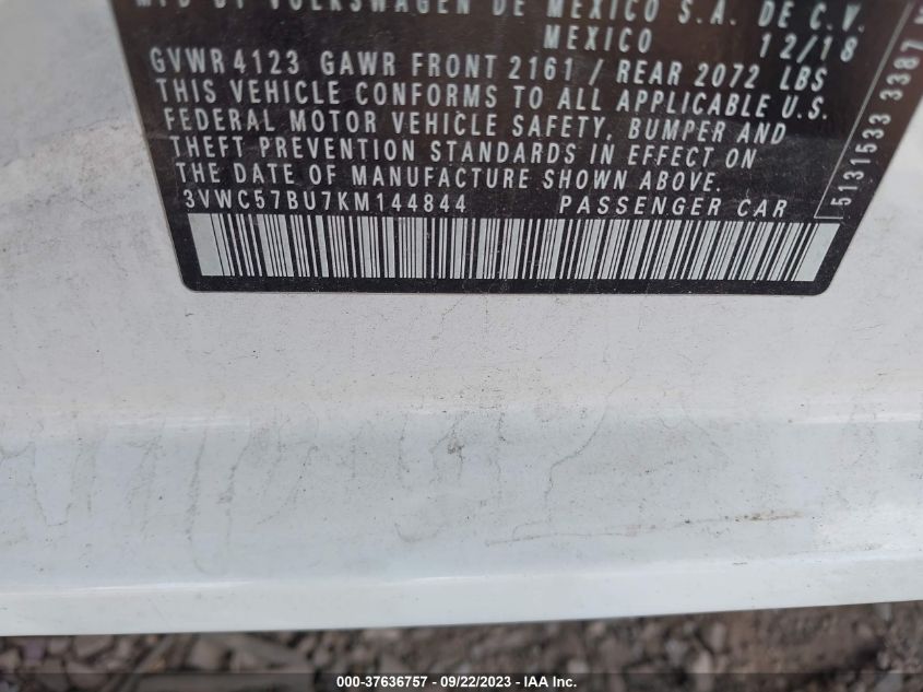 2019 VOLKSWAGEN JETTA S/SE/R-LINE - 3VWC57BU7KM144844