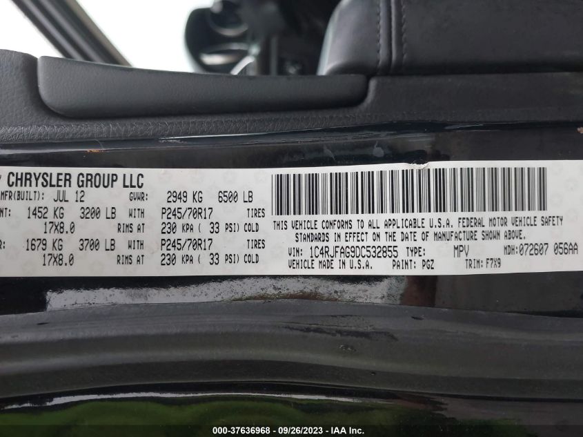 2013 JEEP GRAND CHEROKEE LAREDO - 1C4RJFAG9DC532855