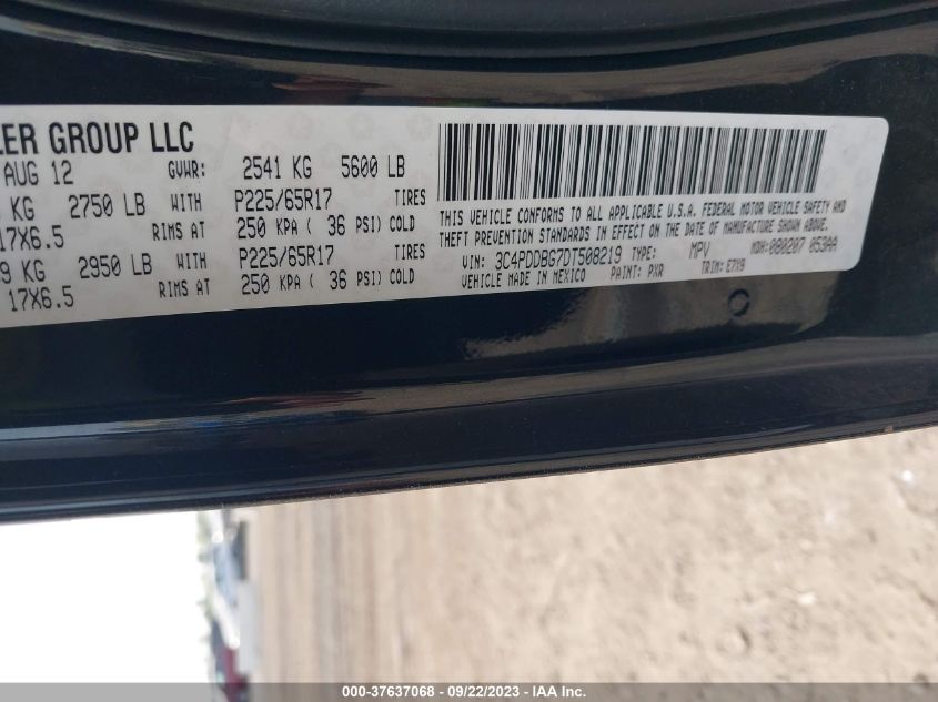 2013 DODGE JOURNEY SXT - 3C4PDDBG7DT508219