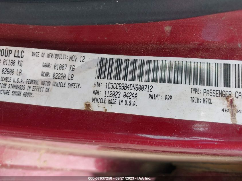 2013 CHRYSLER 200 TOURING - 1C3CCBBB4DN600712