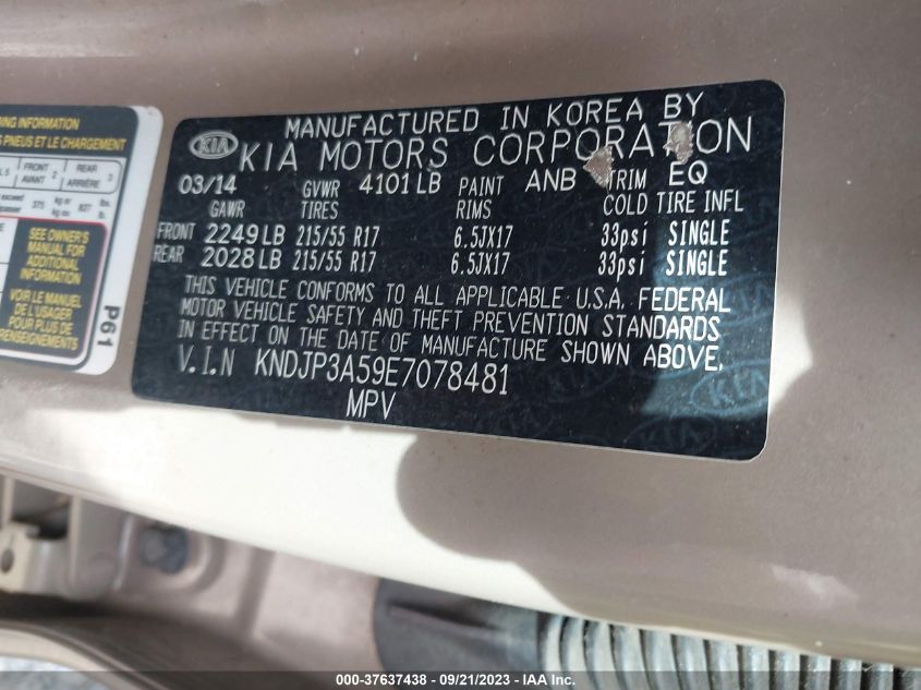 2014 KIA SOUL + - KNDJP3A59E7078481