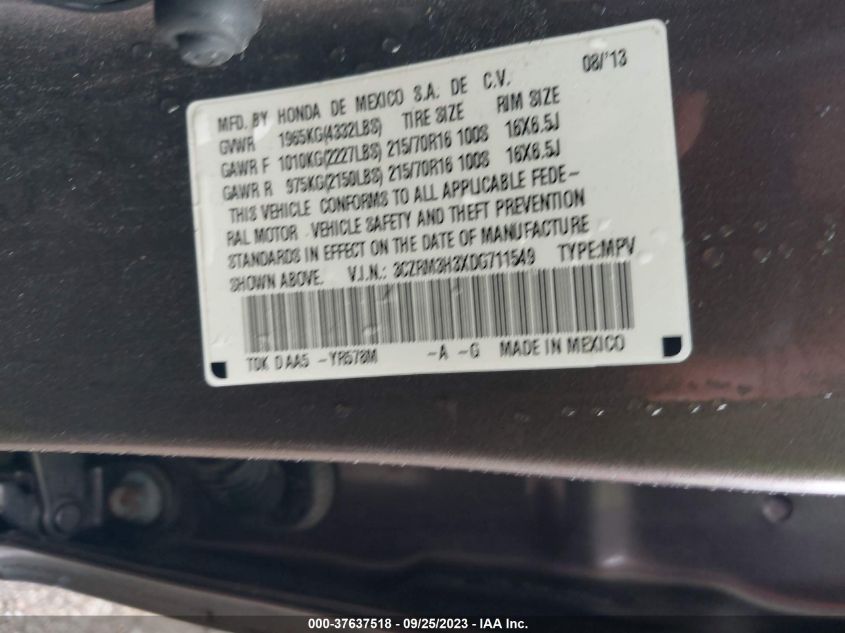 2013 HONDA CR-V LX - 3CZRM3H3XDG711549
