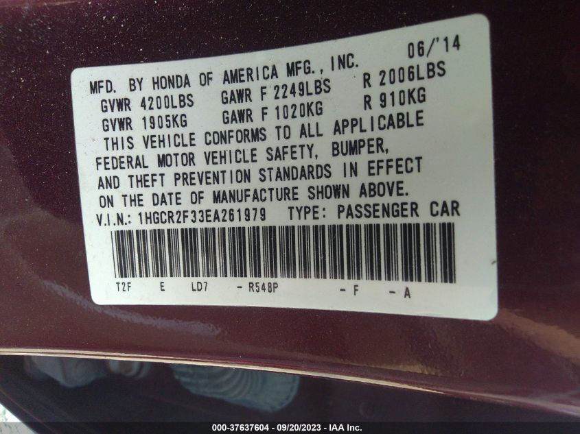 2014 HONDA ACCORD LX - 1HGCR2F33EA261979