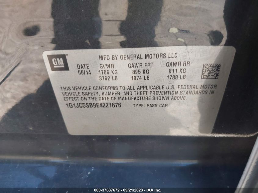 2014 CHEVROLET SONIC LT - 1G1JC5SB9E4221676