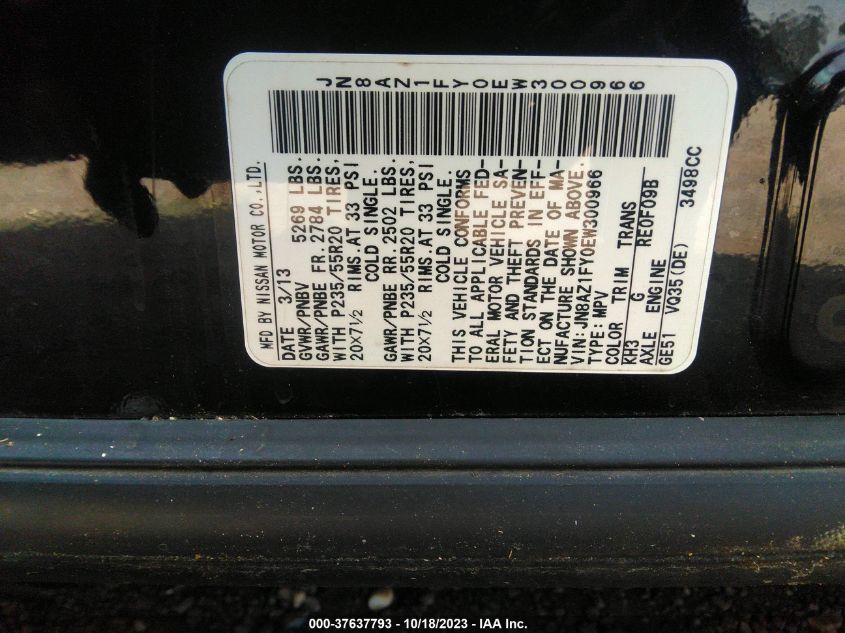 2014 NISSAN MURANO CROSSCABRIOLET JN8AZ1FY0EW300966
