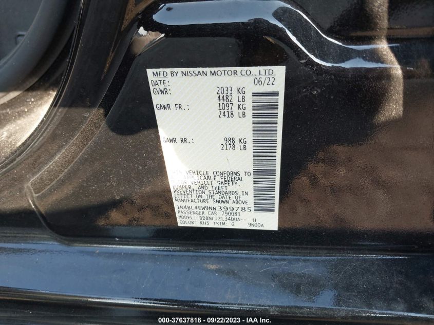 2022 NISSAN ALTIMA 2.5 SL - 1N4BL4EW9NN399785