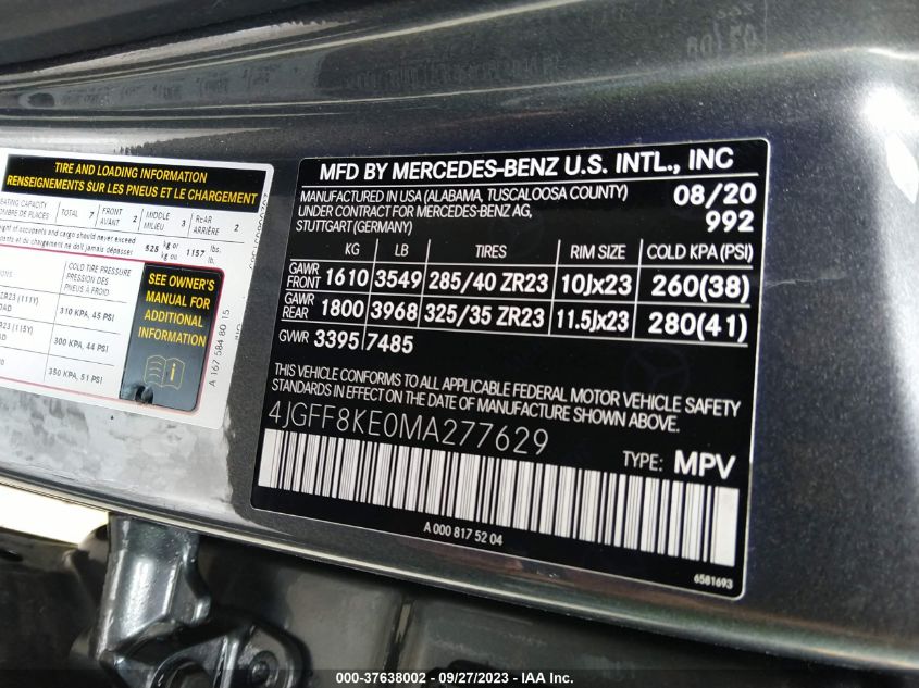 2021 MERCEDES-BENZ AMG GLS 63 4MATIC - 4JGFF8KE0MA277629