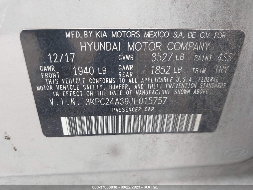 2018 HYUNDAI ACCENT SE - 3KPC24A39JE015757