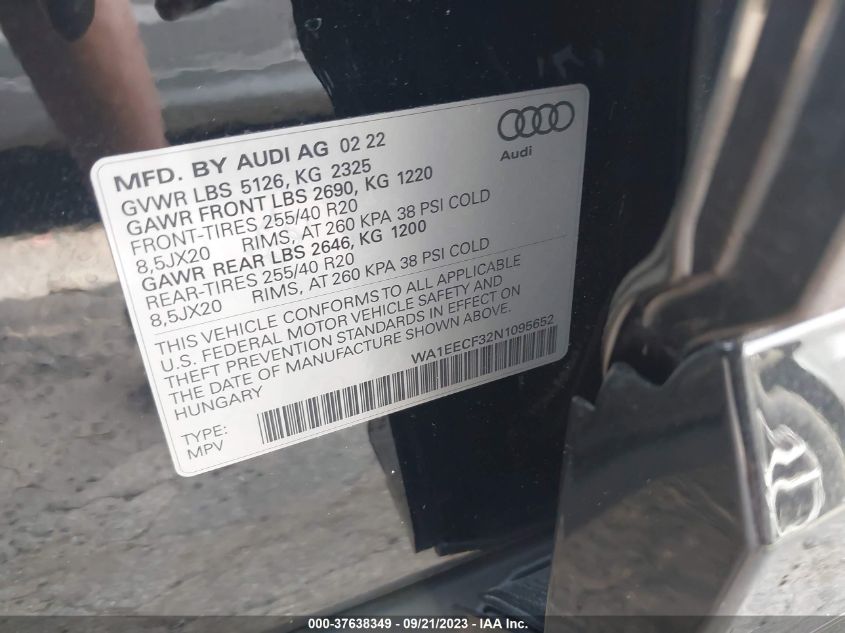 WA1EECF32N1095652 Audi Q3 PREMIUM PLUS S LINE 45 9