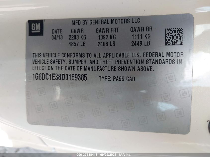 2013 CADILLAC CTS STANDARD - 1G6DC1E38D0169385