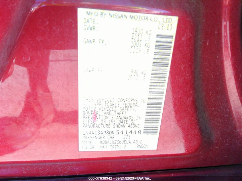 2013 NISSAN ALTIMA 2.5 SL - 1N4AL3AP8DN541448