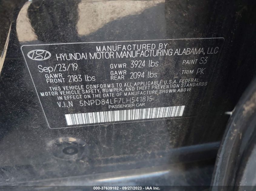 5NPD84LF7LH541815 Hyundai Elantra SEL 9