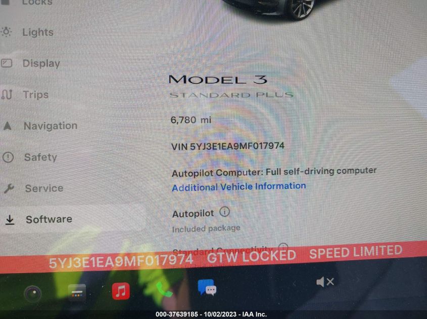 2021 TESLA MODEL 3 STANDARD RANGE PLUS - 5YJ3E1EA9MF017974