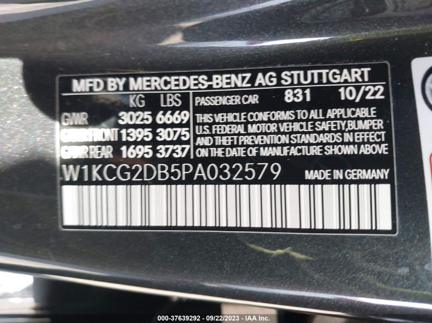 2023 MERCEDES-BENZ EQS 450 - W1KCG2DB5PA032579