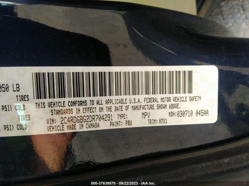 2013 DODGE GRAND CARAVAN SE - 2C4RDGBG2DR704291