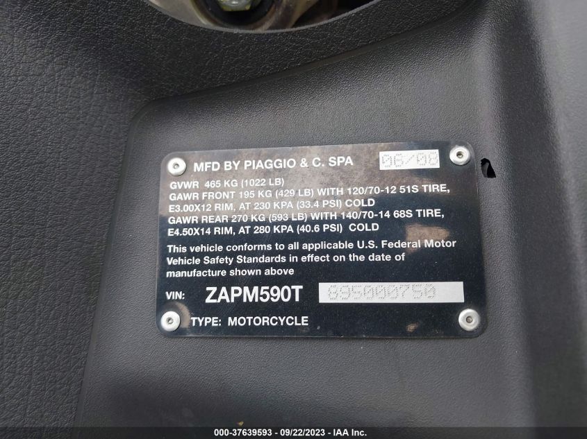 2009 PIAGGIO MP3 400 - ZAPM590T895000750